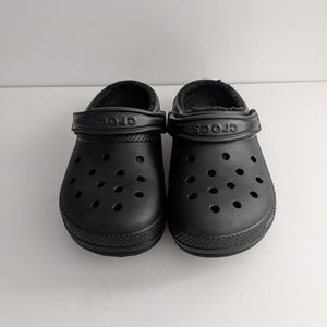 Black Crocs with Fur Interior
